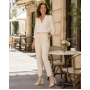 Sandale dama elegante bej din piele naturala cu toc de 6 cm MRSDACRM